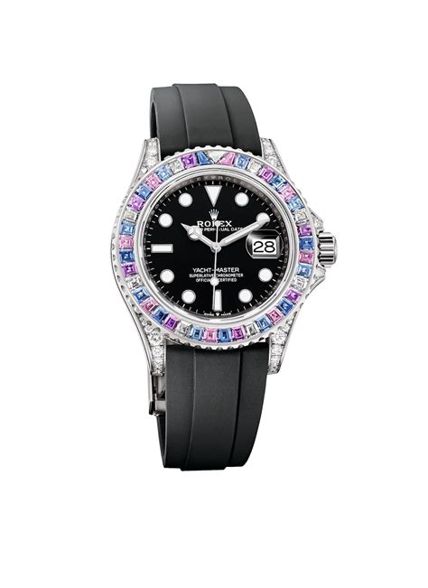 rolex watch with sapphires|Rolex watch with glass back.